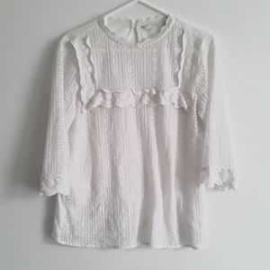 Retro Victorian-style light cotton and lace blouse